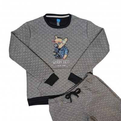 Pijama Nick Perrito Bulldog Music gris oscuro adulto